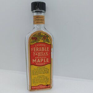 Vintage Familex Artificial Maple Essence Glass  7" Bottle